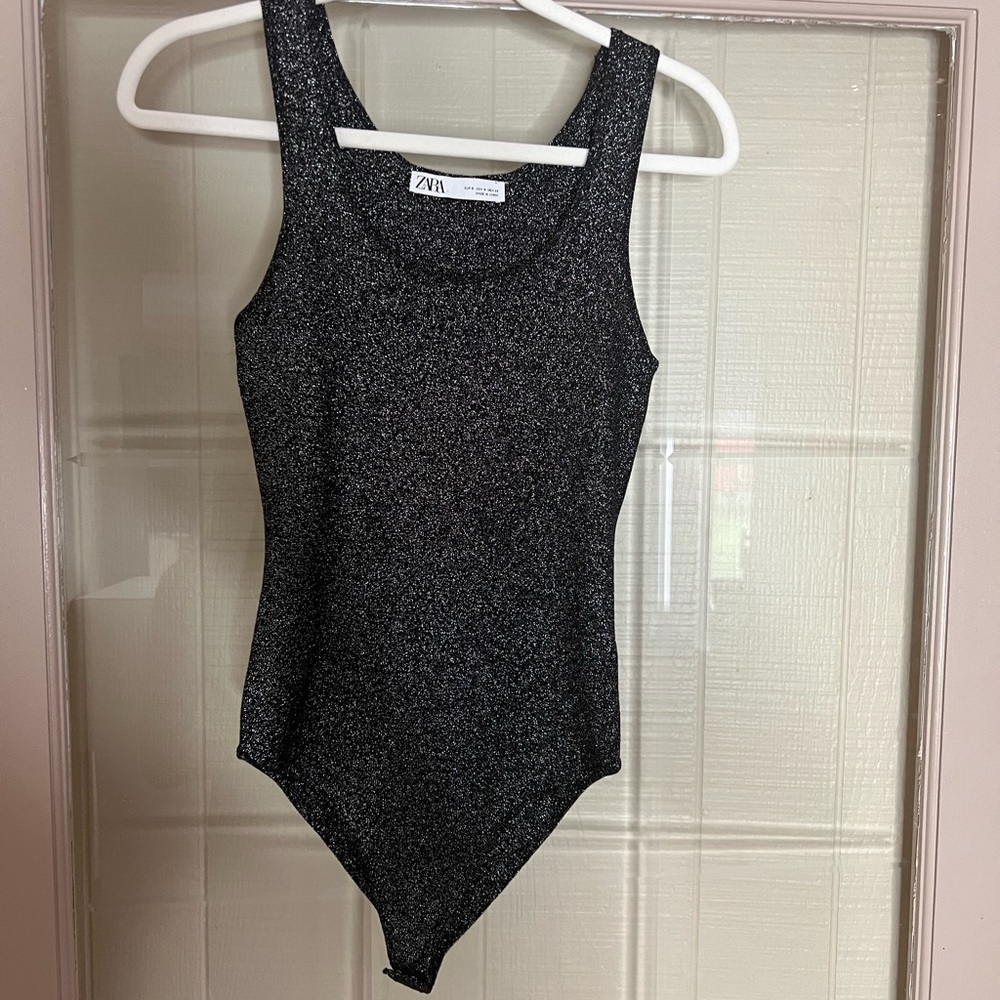 Zara black gunmetal bodysuit
